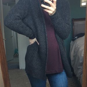 Express charcoal knitted cardigan